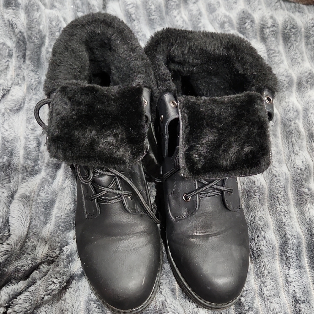 Black Fur-Lined Boots